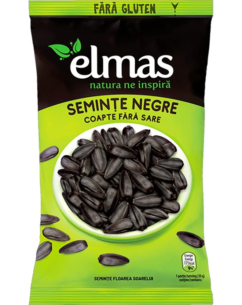 ELMAS PIPAS NEGRAS SIN SAL 100G/18