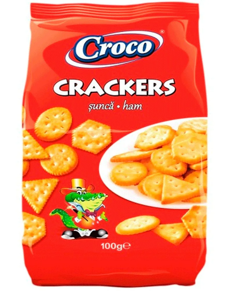 CROCO CRACKERS JAMÓN 100G/12