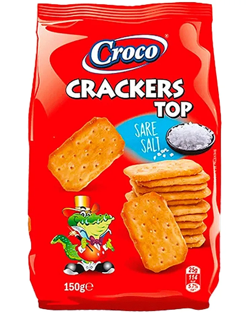 CROCO CRACKERS TOP SAL 150G/12