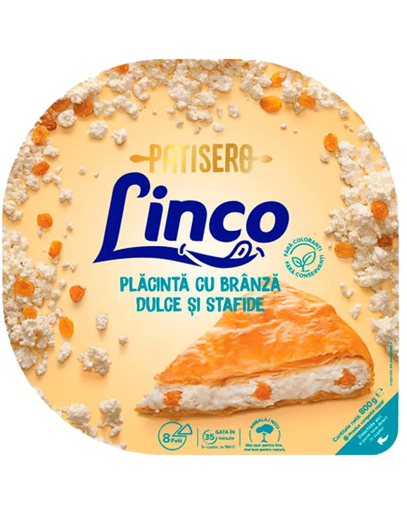 LINCO HOJALDRE QUESO DULCE-PASAS 800G/10
