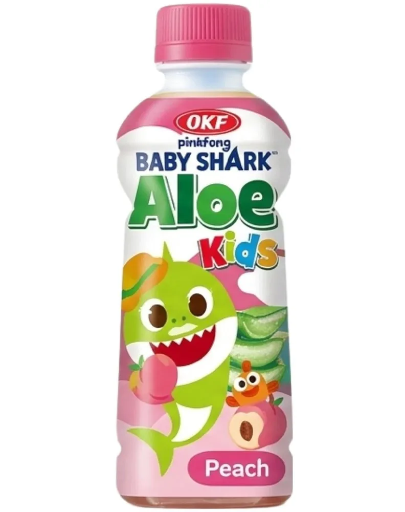 OKF BABYSHARK KIDS ALOE VERA MELOCOTÓN 240ML/24