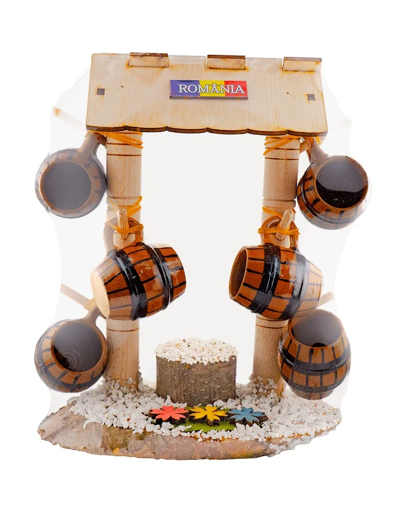 ART JUEGO 6 MINITAZAS SOPORTE POZO DECORACIÓN