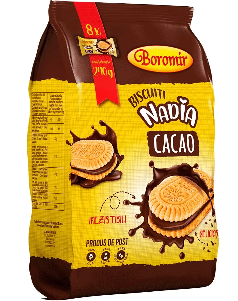 BOROMIR GALLETAS NADIA CREMA CACAO 240G/12