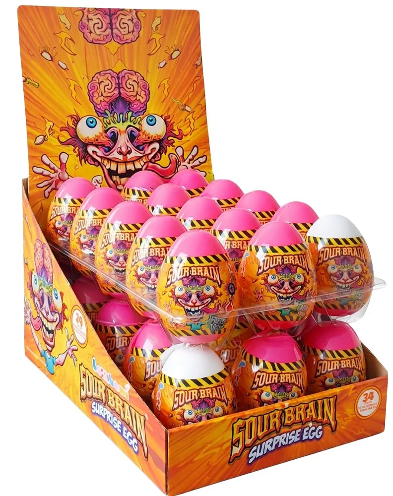 LOLLIBONI HUEVO SORPRESA SOUR BRAIN 8G/24