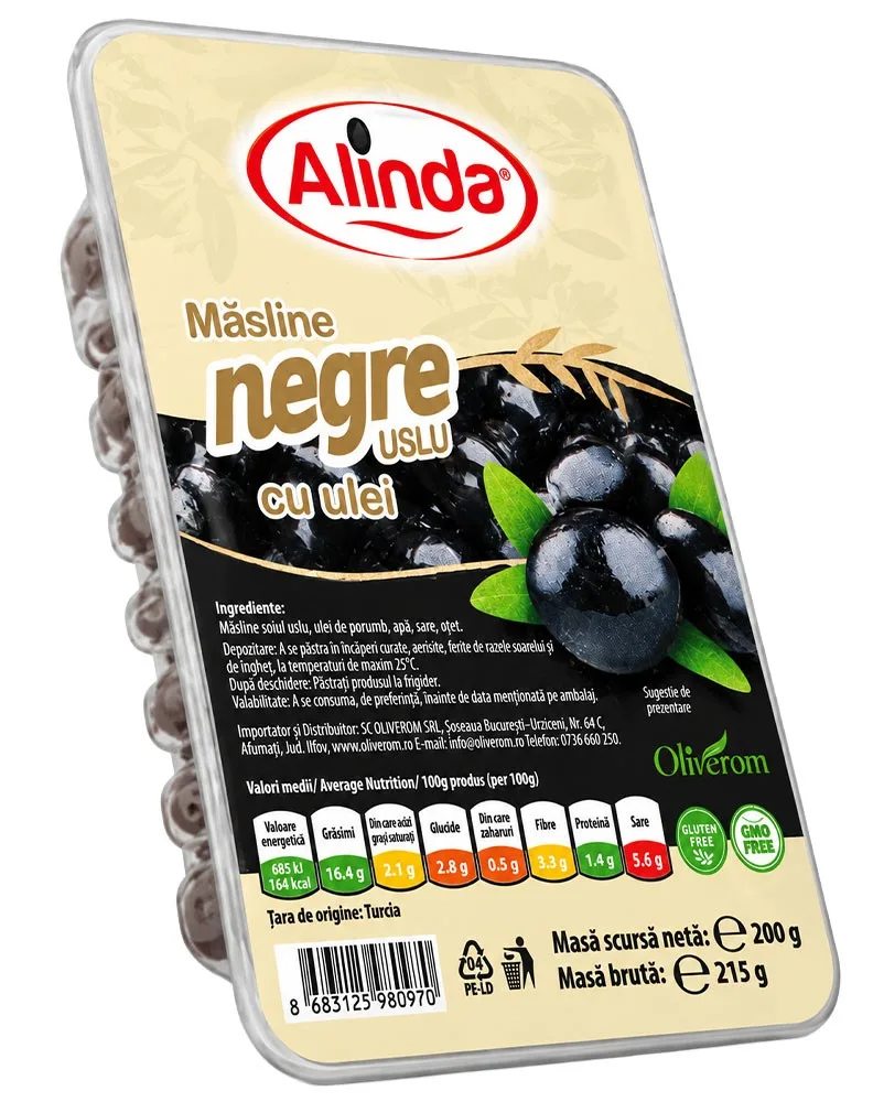OLIVEROM ALINDA ACEITUNAS NEGRAS USLU 200G/35