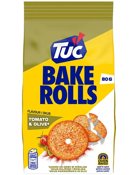 TUC BAKEROLLS TOMATE-OLIVAS-OREGANO 80G/15