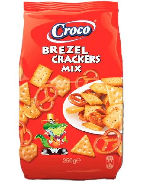 CROCO MIX CRACKERS-BREZEL 250G/12