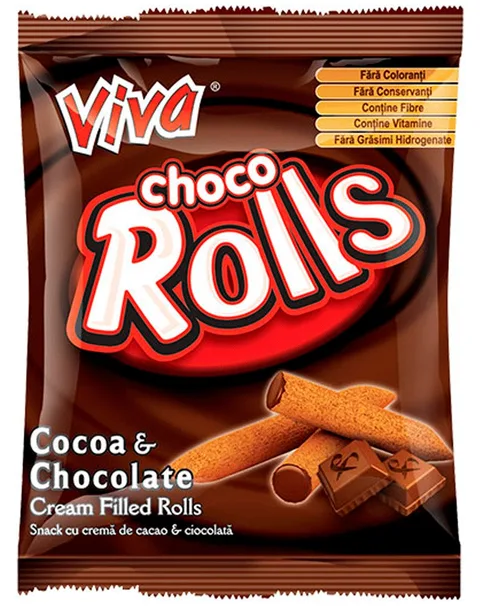 VIVA BARQUILLOS ROLLS CHOCOLATE 100G/18