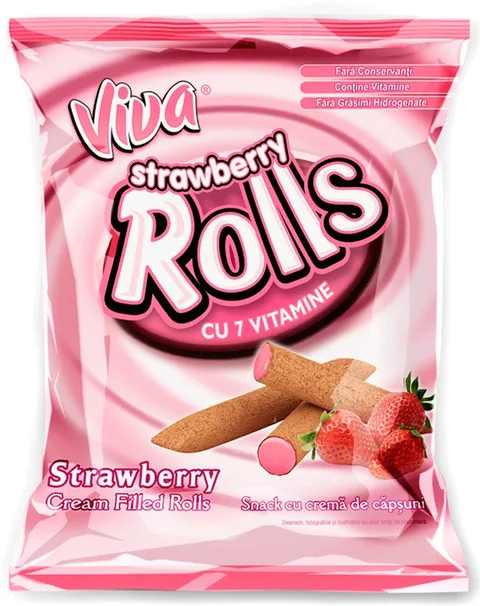 VIVA BARQUILLOS ROLLS FRESA 100G/18