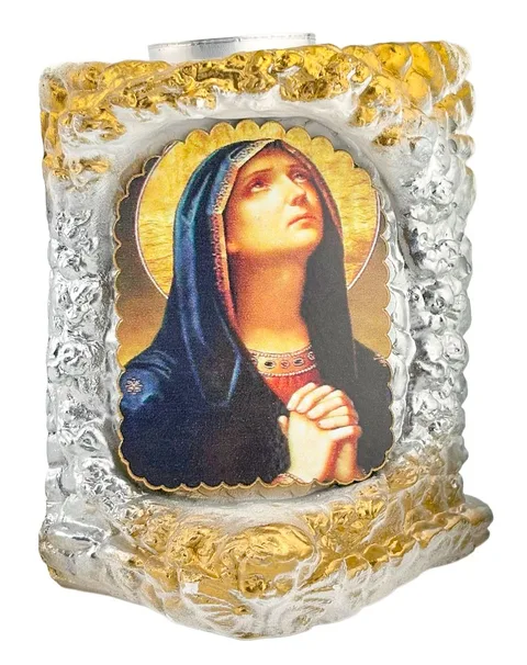 ART PORTAVELAS YESO ICONO RELIGIOSO