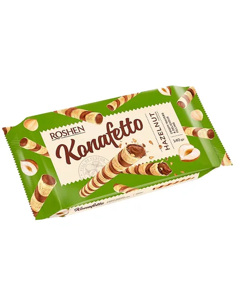 ROSHEN KONAFETTO BARQUILLOS ROLLS AVELLANAS 140G/15
