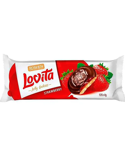 ROSHEN LOVITA GALLETAS MERMELADA FRESA 135G/21