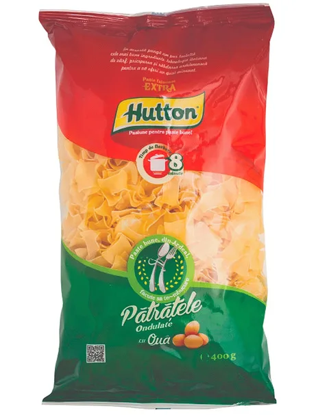 HUTTON PASTA CUADRADOS ONDULADOS HUEVO 400G/15