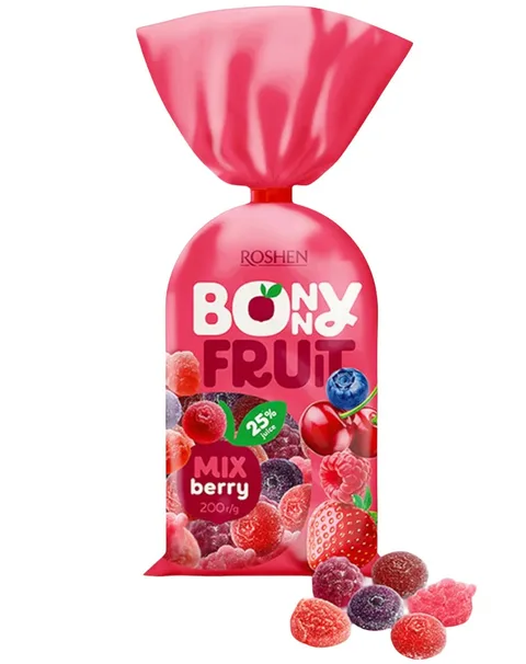 ROSHEN BONNY CARAMELOS GELATINA BERRY 200G/18