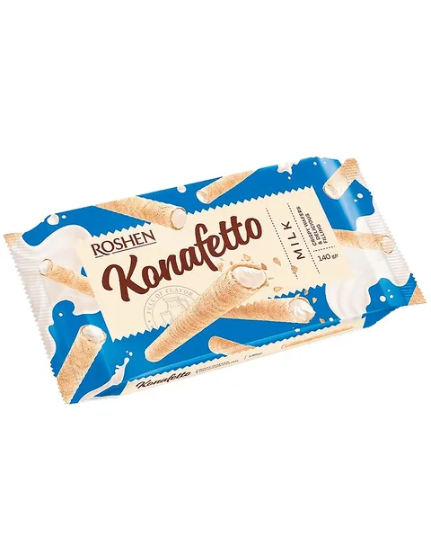 ROSHEN KONAFETTO BARQUILLOS ROLLS LECHE 140G/15