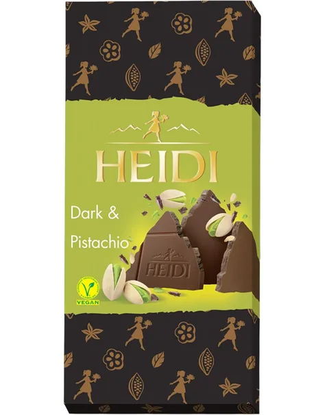 HEIDI CHOCOLATE NEGRO PISTACHO 80G/20